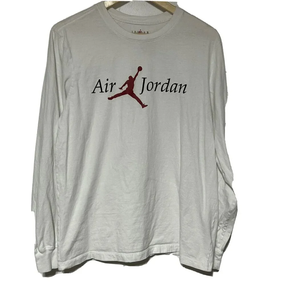Air Jordan Jumpman Flight White Mens/Womens Long Sleeve T-Shirt Size Medium - Picture 1 of 10